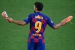 Despedida de Luis Suárez del Barcelona al Atlético de Madrid. Foto:AFP