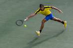 Daniel Galán, que cumple su segunda convocatoria en Copa Davis, dejó ayer buenas sensaciones en su compromiso. Es la raqueta número uno de Colombia y solo tiene 21 años de edad. FOTO AFP