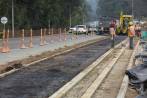 En Rionegro, desde la glorieta del aeropuerto hasta el Mall Llanogrande, se están construyendo alrededor de 4 kilómetros de vías para bicicletas. FOTO EDWIN BUSTAMANTE