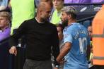 Fuerte discusión entre Guardiola y Agüero. Foto: AFP