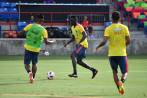 Pese a su corta edad, 22, el defensor central Dávinson Sánchez (derecha) se ha convertido en uno de los hombres de más experiencia y confianza en la Selección. FOTO Cortesía Colfútbol