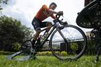 Andrés Felipe Báez Acosta, corredor de 22 años, del Colnago, se prepara para disputar su segunda Vuelta a la Juventud, prevista para el próximo mes. FOTO Jaime Pérez