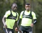 Yimmi Chará y Farid Díaz se han convertido en pilares del conjunto verdolaga en este semestre. FOTO Manuel Saldarriaga