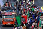 La minga llegó desde el Domingo 18 de Octubre a la capital del país. Foto: AFP