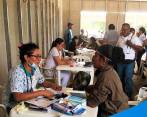 Brigada de salud en la Zona Veredal de La Carmelita, departamento de Putumayo. FOTO Colprensa 