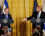 El mandatario israelí, Benjamin Netanyahu, visitó a Trump el pasado 15 de febrero. FOTO reuters