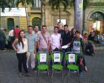 Precandidatos de la Coalición Colombia en la Plazuela San Ignacio de Medellín. FOTO:CORTESÍA