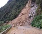 La situación se presentó en el km 8+700 y fue ocasionado por las fuertes lluvias que se registran en la zona. FOTO: CORTESÍA