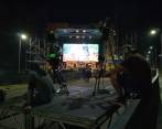 Montaje del escenario de este concierto. FOTO Manuel Saldarriaga