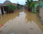 Inundación en tres barrios de Zaragoza por el desbordamiento de una quebrada. FOTO CORTESÍA DAPARD