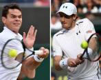 Milos Raonic y Andy Murray, los rivales de la final del tercer torneo de Grand Slam de tenis en Wimbledon, Londres. FOTOs AFP 
