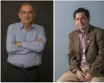 Humberto de la Calle y Juan Fernando Cristo, precandidatos del Partido Liberal. FOTOS EL COLOMBIANO