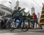 Las estaciones estarán conectadas con 3,47 km de rutas de ciclocaminabilidad. Una de las dos estaciones que queda pendiente por entregar estará ubicada en el parque. FOTO MANUEL SALDARRIAGA