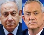 Benjamin Netanyahu (izquierda) y Benny Gantz (derecha), férreos opositores, debían deponer sus diferencias antes de este miércoles. FOTO AFP