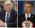 Donald Trump y Juan Manuel Santos. FOTO COLPRENSA Y AFP