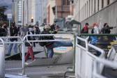 Un grupo de personas atacó el comando de la Policía. FOTO CARLOS VELÁSQUEZ