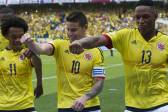Con una coreografía los jugadores colombianos celebraron la anotación de James Rodríguez. FOTO JUAN ANTONIO SÁNCHEZ