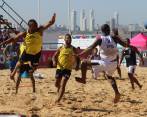 El balonmano de playa fue uno de los 3 deportes de conjunto en los que Colombia compitió en Rosario. FOTO Cortesía Rosario 2019