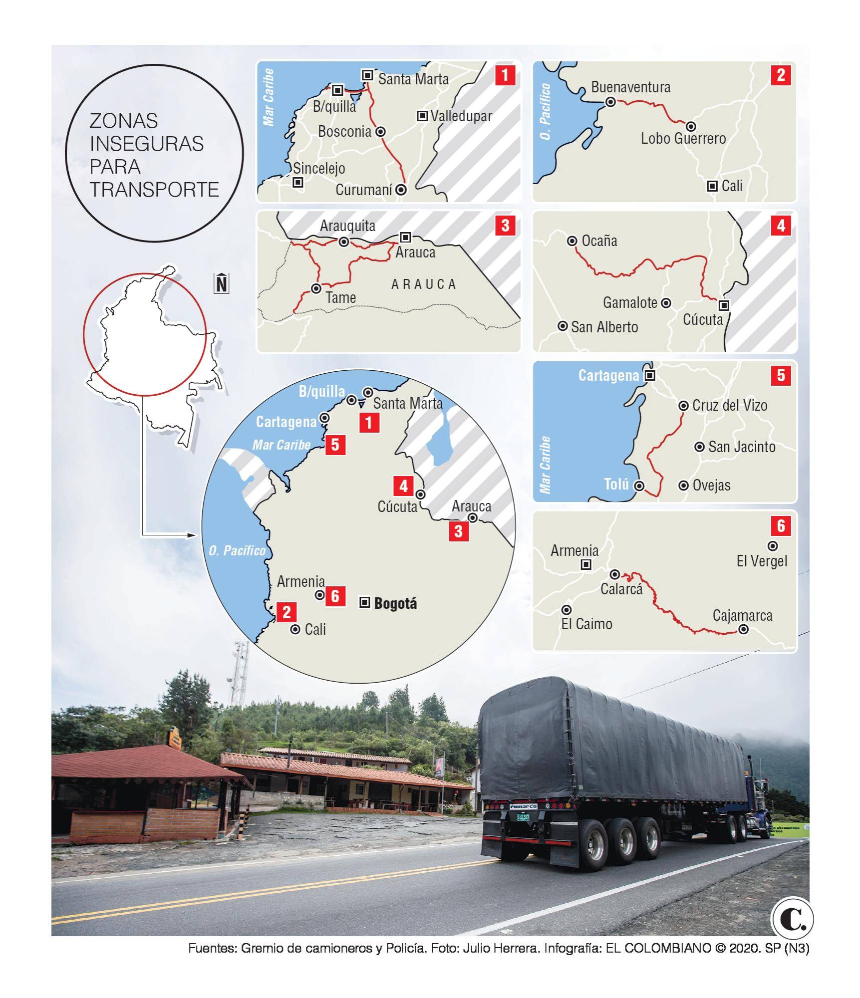 Los riesgos que impone la carretera a transportadores