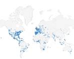 Distribución de tweets en el mundo con el hashtag Ébola.