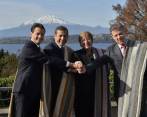 Los presidentes Enrique Peña Nieto (México), Ollanta Humala (Perú), Michelle Bachelet (Chile) y Juan Manuel Santos clausuraron Cumbre de la A. del Pacífico, en Chile. FOTO Cortesía SIG