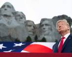 Trump durante el acto de inauguración del Día de la Independencia en el Monte Rushmore. FOTO AFP
