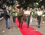 La ceremonia tuvo la presencia del gobernador, Sergio Fajardo, el general José Gerardo Acevedo, comandante de la Policía Metropolitana y la secretaria de Gobierno, Claudia Wilches. FOTO CORTESÍA