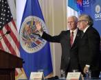 El secretario general de la OEA, Luis Almagro, tuvo un areunión extraordinaria con el vicepresidente de EE.UU., Mike Pence. FOTO: EFE