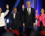 De derecha a izquierda, candidatos a la presidencia de Perú: Keiko Fujimori, de Fuerza Popular; Miguel Hilario, de Progresando; Alfredo Barnechea, de Acción Popular, y Veronika Mendoza. FOTO AP