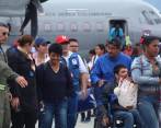 Desde ayer se registró la llegada de decenas de colombianos a Bogotá, evacuados de las zonas afectadas y transportadas vía Panamá. FOTO FAC