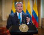 Desde la Casa de Nariño, el presidente Iván Duque se conectó a la sesión del Congreso. FOTO Colprensa