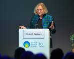 La premio Nobel Elizabeth Blackburn durante la inauguración de la Cumbre Mundial de la Salud en Berlín. FOTO: AFP