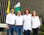 Simón Molina, concejal de Medellín; Juan Espinal, representante a la cámara; Paola Holguín, senadora; Ángela Espinosa, candidata a la Asamblea. FOTO Cortesía Juan Espinal