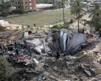 Así quedó una vivienda en Gaza tras el bombardeo israelí. FOTO AFP