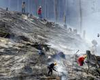 Cada vez los veranos e inviernos son más demoledores por efecto del cambio climático. Foto incendio forestal en Envigado