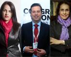 Los senadores Sofía Gaviria (izquiera), Juan Manuel Galán (centro) y Viviane Morales (derecha), que juntos sacaron 171.413 votos en 2014, no acompañan a Humberto de la Calle. FOTO colprensa