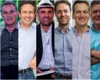 De izquierda a derecha, Aníbal Gaviria, Santiago Gómez, Andrés Guerra, Daniel Quintero, Alfredo Ramos, Mauricio Tobón y Juan Carlos Vélez.