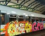Foto: archivo. Así quedó un vagón del Metro que fue pintado el 6 de marzo de 2016.