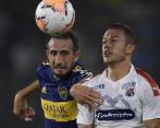 La última vez que DIM se enfrentó a Boca lo hizo antes del confinamiento, en la Bombonera, y salió derrotado 3-0. FOTO AFP