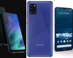 Primero, el Motorola One Fusion. En el centro, el Galaxy A31 y al final el Nokia 5.3. Foto: Cortesía