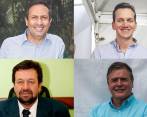 De izquierda a derecha, arriba, los candidatos Santiago Gómez y Alfredo Ramos; abajo, los candidatos Jesús Aníbal Echeverri y Juan Carlos Vélez. FOTOS EL COLOMBIANO
