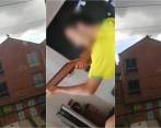 Capturas del video subido a redes sociales donde se ve el disparo al ave.