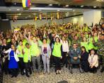 Los extranjeros que enseñarán inglés en planteles oficiales fueron presentado ayer en Bogotá. Foto Cortesía mineducación