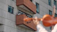 Pacientes y médicos pudieron escuchar el concierto a la distancia. Foto: cortesía Filarmed