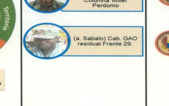Gonzalo prado garcía “Sábalo” (Gao residual Occidental). Es el actual cabecilla de las disidencias del frente 29 de las Farc, único objetivo de la Fuerza Aérea. Es un Objetivo Militar de Interés Nacional.