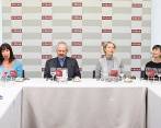 En la foto de izquierda a derecha: María Jimena Duzán, Darío Arizmendi, Claudia Gurisatti y la Directora de EL COLOMBIANO, Martha Ortíz Foto: Cortesía @Espana_Colombia