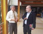 El rector del Politécnico Jaime Isaza Cadavid, Libardo Álvarez Lopera, (izq.), y el rector de la Universidad de Antioquia, Mauricio Alviar, acordaron unificar algunos programas. FOTO Cortesía