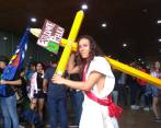 Uno de los manifestantes en la marcha. FOTO VALENTINA HERRERA