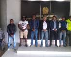 Los capturados en la Operación Milenio III, con fines de extradición. De izquierda a derecha: alias “Macario”, “Enano”, “Firi”, “Macario Papá”, “el Tío”, “Jacobo” y “el Paisa”. No está en la foto alias “Leiner”. FOTO CORTESÍA DE LA POLICÍA