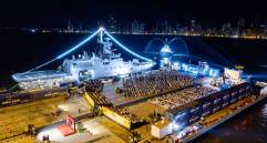 El Puerto de Cartagena ha sido un escenario acompañado por las embarcaciones de la Armada Nacional.FOTO cortesía